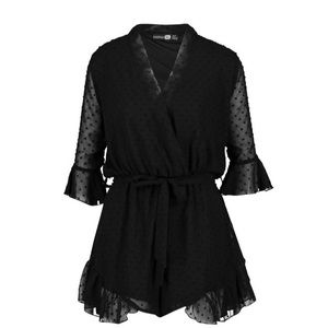 COPY - BOOHOO Mesh Ruffle-Hem Romper